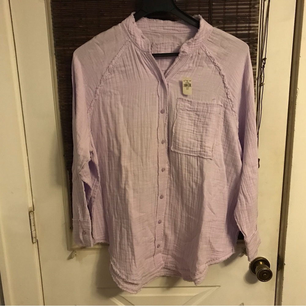 NWT Aerie Gauzy Coverup Shirt